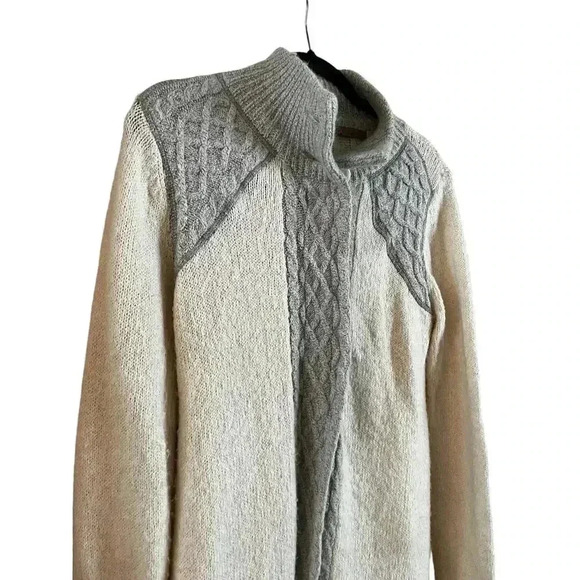 Prana Women’s Angelica Long Sweater Cardigan Size Small Cream Snap Buttons - Picture 2 of 5
